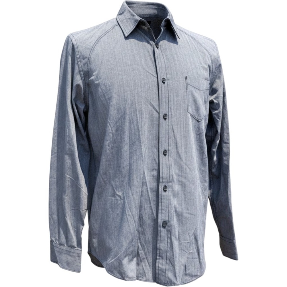 Howe Button Down Shirt Mens Large Midnight‎ Blue Microstripe Raglan Modern Indie